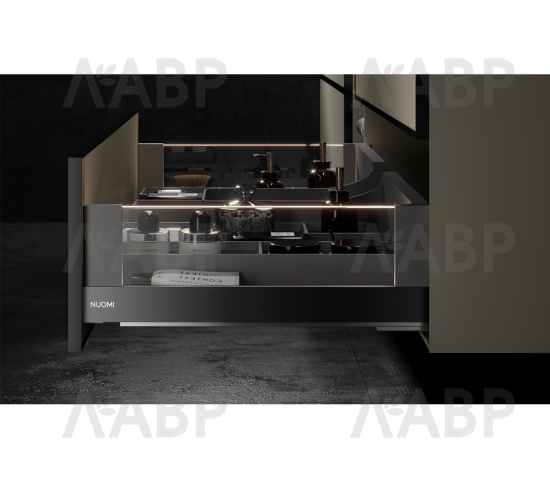 Nuomi/ящик ультратонкий SLIM LED 101*450 с подсветкой, серый /7082455 / 509207 / оптом и в розницу / мебельная фурнитура "ЛАВР"