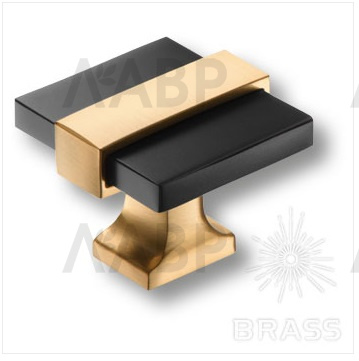 Brass 37-Matt Gold-Matt Black ручка кнопка модерн, сатинированное золото/чёрный / 39723 / оптом и в розницу / мебельная фурнитура "ЛАВР"