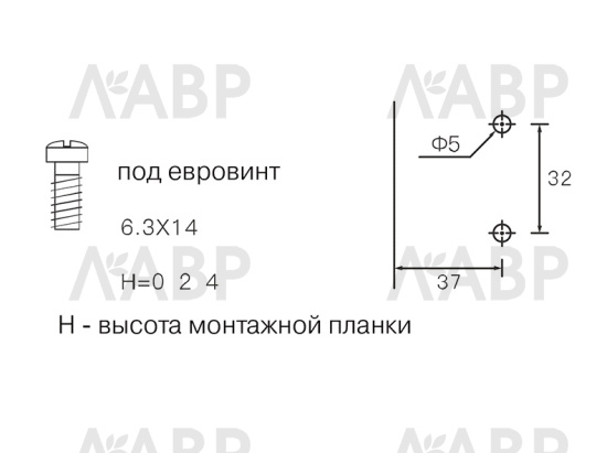 Firmax Smartline планка монтажная H=0, под евровинт, clip-on/FRM0146.H0/5 / 11325 / оптом и в розницу / мебельная фурнитура "ЛАВР"