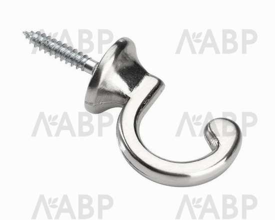 Крючок мебельный ввертный хром / 07055 / оптом и в розницу / мебельная фурнитура "ЛАВР"