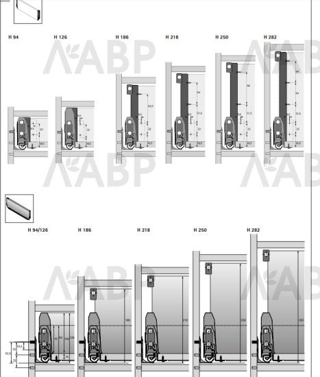 Выдвижной ящик ArciTech с релингом 186/94*500мм,БЕЗ направляющих серебристый 9150703 Hettich / 97407 / оптом и в розницу / мебельная фурнитура "ЛАВР"