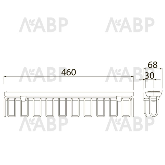 GTV SMART выдвижная вешалка для ремней и галстуков,БЕЗ направляющих,белый/W-WKRP-BP-10(аналог 25309) / 25531 / оптом и в розницу / мебельная фурнитура "ЛАВР"