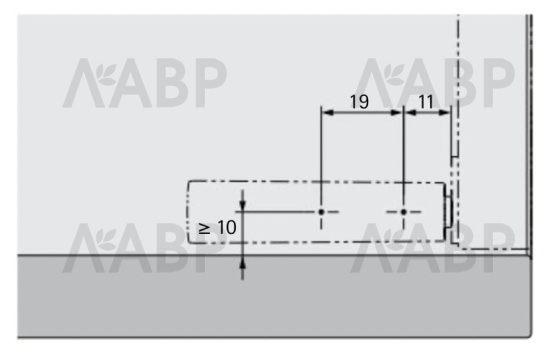 Механизм Push to open magnet для петель под прикручивание короткий ход светло-серый 9089604 Hettich / 37661 / оптом и в розницу / мебельная фурнитура "ЛАВР"