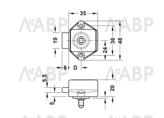 #накладной замок-задвижка для Push-Lock Mini, никелированный матовый/211.61.604 / 94187 / оптом и в розницу / мебельная фурнитура "ЛАВР"