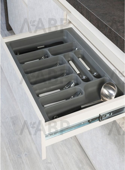 Лоток для столовых приборов 700мм пластик серый STARAX / 14070 / оптом и в розницу / мебельная фурнитура "ЛАВР"