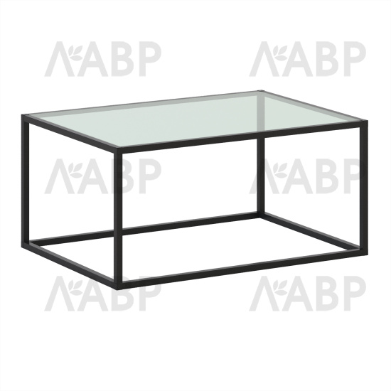 ЛОФТ стол журнальный со стеклом, черный муар/стекло  941*488*488мм / 78041 / оптом и в розницу / мебельная фурнитура "ЛАВР"