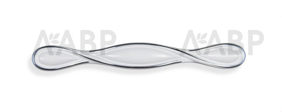 Ручка мебельная скоба 96мм хром с белым RS470CP/W.3/96 Boyard / 719995 / оптом и в розницу / мебельная фурнитура "ЛАВР"
