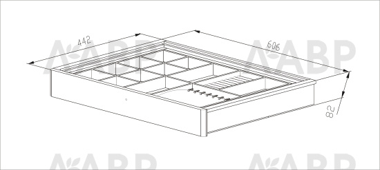гардероб Аристо/460/полка для аксессуаров с доводчиком L=607 массив темное дерево WD0468.VP060.MG0P / 29564 / оптом и в розницу / мебельная фурнитура "ЛАВР"