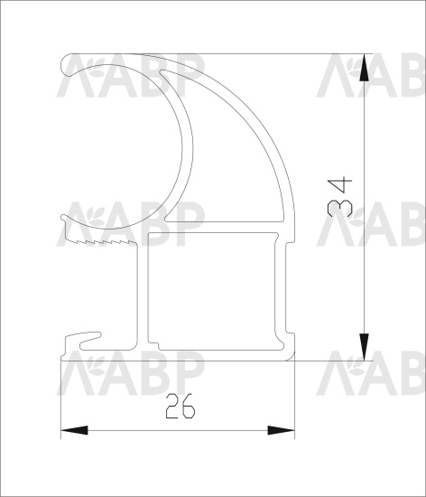 Аристо/черный кашемир вертикальный профиль С (5,4м) (10) / AS0731.VP540.BHVPV.RA / 92296-5 / оптом и в розницу / мебельная фурнитура "ЛАВР"