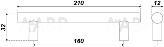 Ручка мебельная рейлинг 160мм сатин RR002SC.5/160 Boyard / 719739-3 / оптом и в розницу / мебельная фурнитура "ЛАВР"