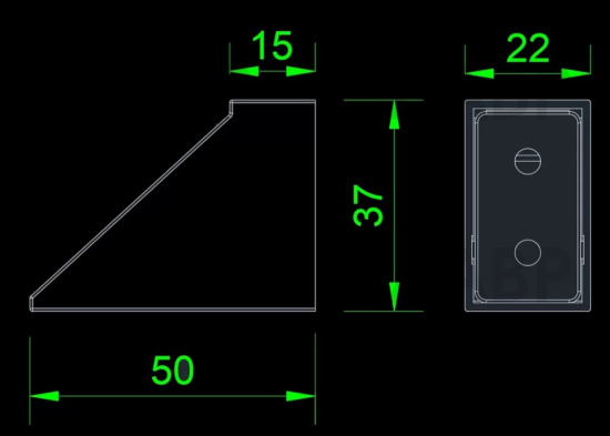 Firmax штанга прямоугольная*штангодержатель боковой, черный/FRM5822.S.06 / 23128 / оптом и в розницу / мебельная фурнитура "ЛАВР"
