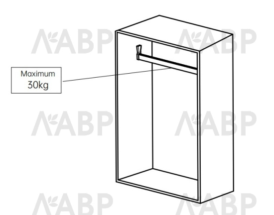 Nuomi/штанга прямоугольная для одежды Ralphie, 3000 мм серый/ 6113000 / 86041 / оптом и в розницу / мебельная фурнитура "ЛАВР"