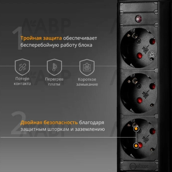 Удлинитель выдвижной цилиндрический 3 розетки с проводом 1,5м черный 105S / 16358 / оптом и в розницу / мебельная фурнитура "ЛАВР"