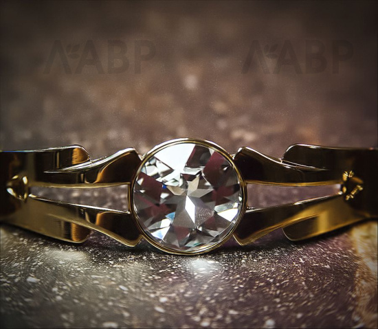 Ручка мебельная скоба 96мм с кристаллами Swarovski золото 15.166.96.SWA.19 Brass / 69245 / оптом и в розницу / мебельная фурнитура "ЛАВР"