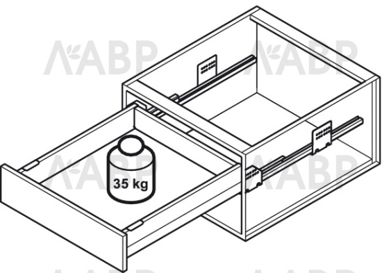 Выдвижной ящик Matrix Box 92*500мм Push-to-Open + Soft-Close белый 513.30.705 Hafele / 49844 / оптом и в розницу / мебельная фурнитура "ЛАВР"