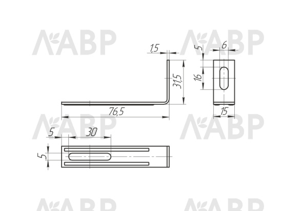 Уголок ОВЕРБАЛАНС цинк белый / 21399 / оптом и в розницу / мебельная фурнитура "ЛАВР"