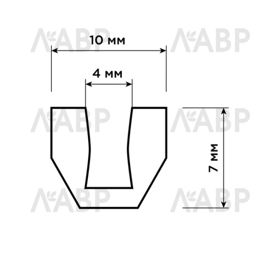 Уплотнитель для стекол П-образный 10х4мм силиконовый / 16044 / оптом и в розницу / мебельная фурнитура "ЛАВР"