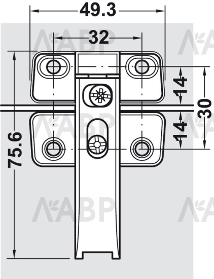 Петля мебельная центральная для складных дверей при установке подъемных механизмов Free Fold 372.64.796 Hafele / 49066 / оптом и в розницу / мебельная фурнитура "ЛАВР"