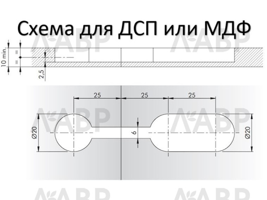 стяжка для столешниц толщиной от 10 мм  / 21699 / оптом и в розницу / мебельная фурнитура "ЛАВР"