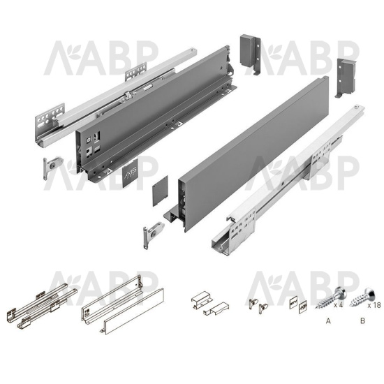 Выдвижной ящик AXIS PRO с доводчиком 84*450мм антрацит PB-AXISPRO-KPL450А GTV / 09523 / оптом и в розницу / мебельная фурнитура "ЛАВР"