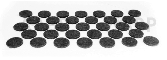 Подпятник самоклеющийся фетровый D=24мм толщина 2,5мм темно-серый 20шт на листе / 16161 / оптом и в розницу / мебельная фурнитура "ЛАВР"