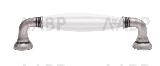 Ручка мебельная скоба 96мм старинный цинк с керамической вставкой RS121BAZ.4/96/W Boyard / 719924-3 / оптом и в розницу / мебельная фурнитура "ЛАВР"
