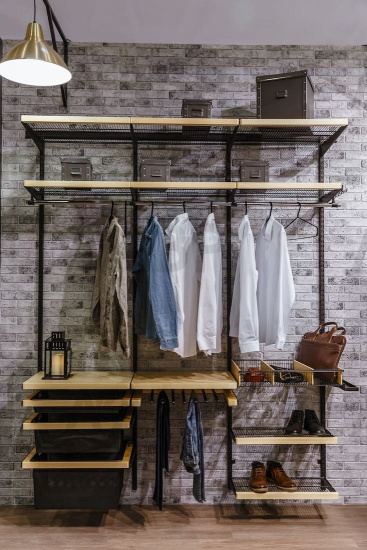 Полка проволочная 405*1823мм черная для гардеробной системы Aristo / 68024 / оптом и в розницу / мебельная фурнитура "ЛАВР"