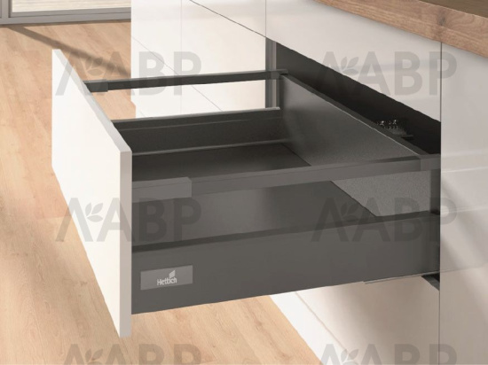 Выдвижной ящик InnoTech Atira с релингом 144*520мм антрацит 9234552 Hettich / 97154 / оптом и в розницу / мебельная фурнитура "ЛАВР"