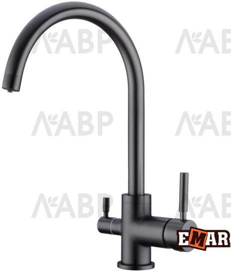 Смеситель высокий излив 3007 PVD черный EMAR / 62648 / оптом и в розницу / мебельная фурнитура "ЛАВР"