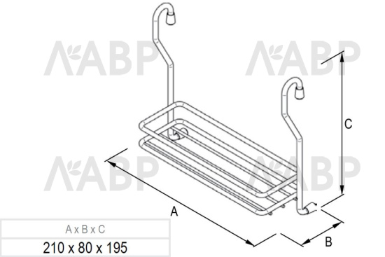 Полка одноярусная на рейлинг для специй черная WE04.0013.01.799 / 18239 / оптом и в розницу / мебельная фурнитура "ЛАВР"