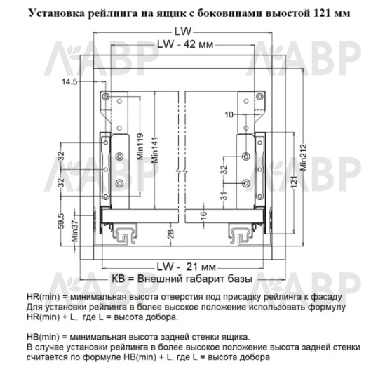 Firmax Slimline комплект рейлингов, квадратный 400мм, антрацит/FRM0340.96/RL / 509155 / оптом и в розницу / мебельная фурнитура "ЛАВР"
