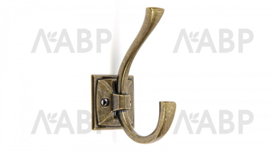 Крючок мебельный двухрожковый черный K216AB.8 Boyard / 707166-2 / оптом и в розницу / мебельная фурнитура "ЛАВР"