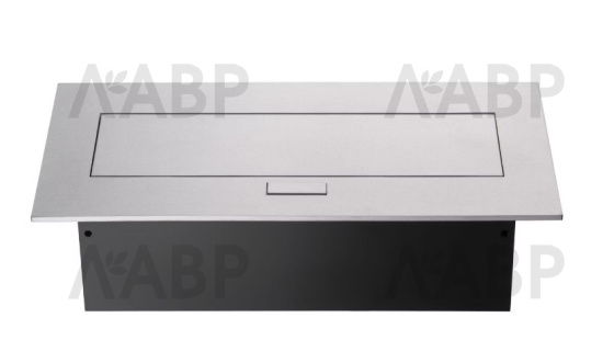 удлинитель врезной прямоугольный 3 розетки,серебро/черный/MX-226SV/CB / 16597 / оптом и в розницу / мебельная фурнитура "ЛАВР"