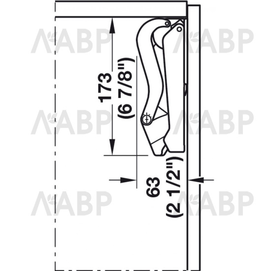 #механизм Free space 1,8 модель E, PUSH to open, комплект белый/372.27.708 / 94047 / оптом и в розницу / мебельная фурнитура "ЛАВР"