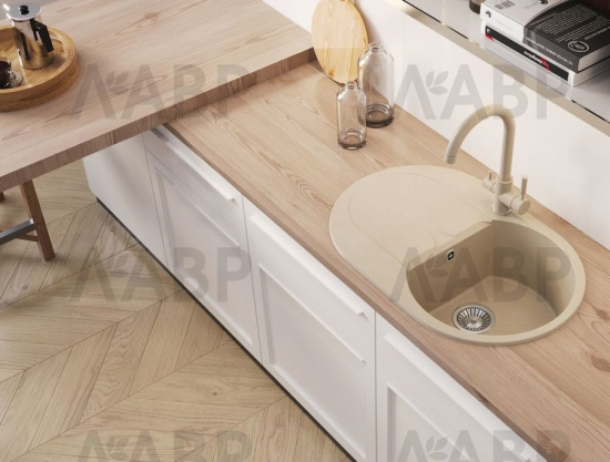 Мойка мраморная Atol 760 №16 черный 760*500*200мм / 62596 / оптом и в розницу / мебельная фурнитура "ЛАВР"