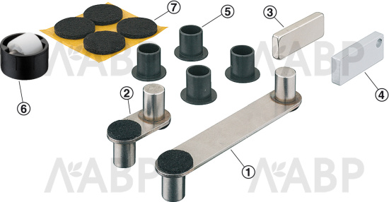 Комплект поворотного механизма для столешницы, сталь оцинкованная 646.31.004 Hafele / 49830 / оптом и в розницу / мебельная фурнитура "ЛАВР"