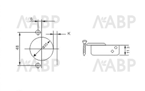 Петля мебельная накладная Slide-on Н=2мм 52 грамма Laurus / 11143 / оптом и в розницу / мебельная фурнитура "ЛАВР"