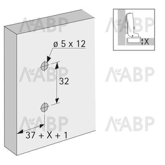 Монтажная планка крестообразная к петле Sensys Н=3мм с евровинтами черный обсидиан 9091801 Hettich / 97094 / оптом и в розницу / мебельная фурнитура "ЛАВР"