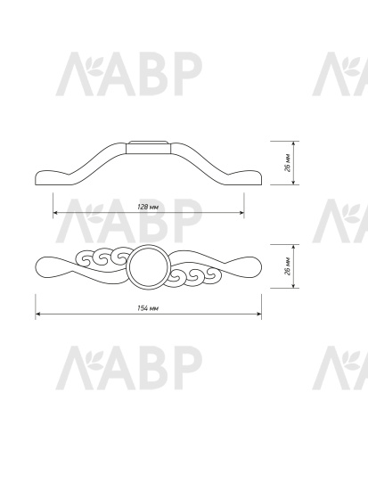 Ручка скоба С7074 Laurus 128мм бронза (старинная латунь) с керамической вставкой / 69433 / оптом и в розницу / мебельная фурнитура "ЛАВР"