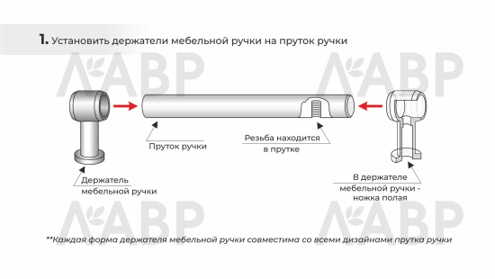 ручка Боярд/CUSTOMIZE пруток PR001MBSG.1/192 / 769112-5 / оптом и в розницу / мебельная фурнитура "ЛАВР"