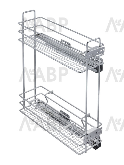 Бутылочница 150мм правая с доводчиком хром Kalibra / 25401 / оптом и в розницу / мебельная фурнитура "ЛАВР"