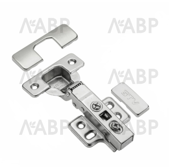 петля GTV накладная c h=0мм, доводчик, clip-on (100шт)/ZM-ECHC09H04-BE / 11275 / оптом и в розницу / мебельная фурнитура "ЛАВР"