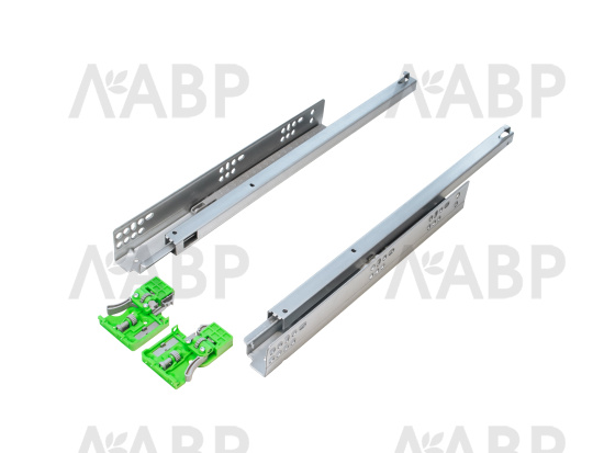 Направляющие скрытого монтажа с доводчиком частичного выдвижения 450мм Laurus PRO / 509184 / оптом и в розницу / мебельная фурнитура "ЛАВР"