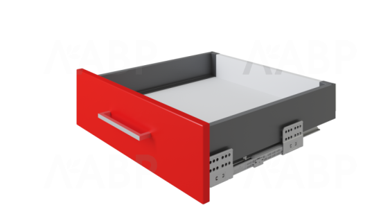 СТАРТ выдвижной ящик  с доводчиком, тонкий  115 мм, графит /SB18GRPH.1/500 / 709518 / оптом и в розницу / мебельная фурнитура "ЛАВР"