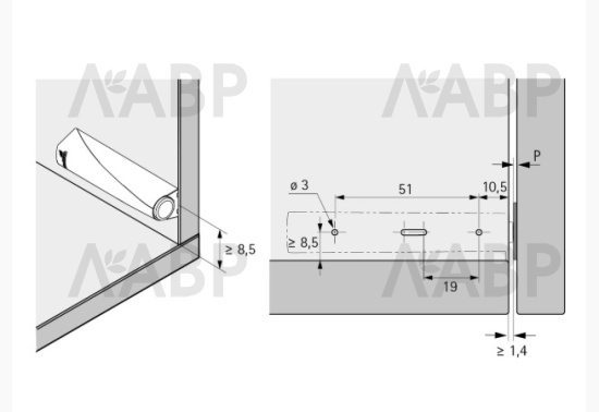 Механизм Push to open Pin для петель под прикручивание длинный ход антрацит 9375902 Hettich / 97133-1 / оптом и в розницу / мебельная фурнитура "ЛАВР"