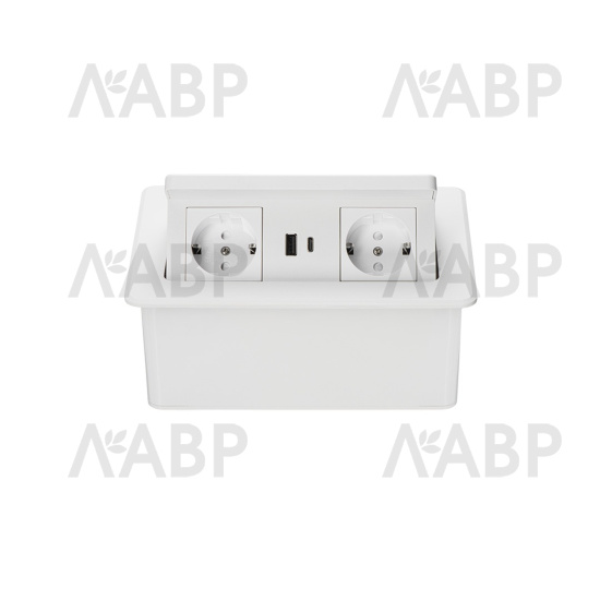 удлинитель врезной, беспровод. зарядка, 2*USB белый/LK-DMS-742 / 16575 / оптом и в розницу / мебельная фурнитура "ЛАВР"