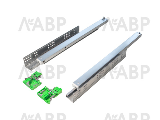 Направляющие скрытого монтажа с доводчиком полного выдвижения 500мм Laurs PRO  / 509173 / оптом и в розницу / мебельная фурнитура "ЛАВР"