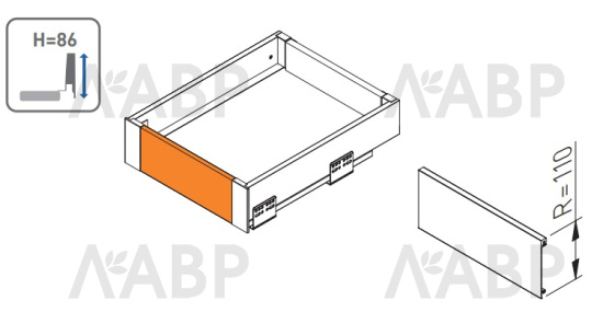 Передняя панель для низкого внутреннего ящика AXIS PRO антрацит PB-AXISPRO-ZESWEW-A GTV / 09541 / оптом и в розницу / мебельная фурнитура "ЛАВР"