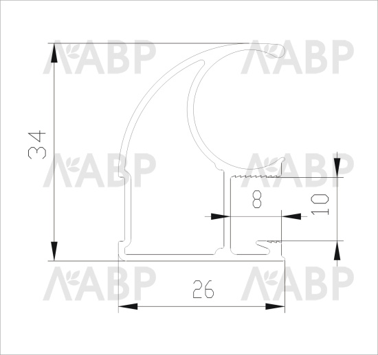 Аристо ЭКО//черный матовый вертикальный профиль С (5,4м) /AE0704.VP540.BKSPC.CJ / 92324 / оптом и в розницу / мебельная фурнитура "ЛАВР"