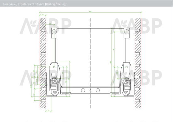 Выдвижной ящик ArciTech с релингом 186/94*500мм,БЕЗ направляющих серебристый 9150703 Hettich / 97407 / оптом и в розницу / мебельная фурнитура "ЛАВР"